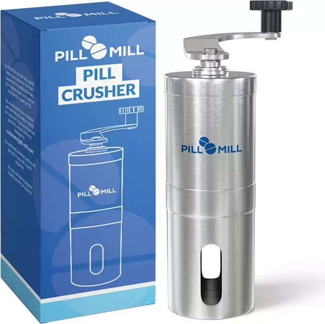 Pill Mill Pill Crusher - Crushes Multiple Tablets to a Fine Powder - Metal Pill