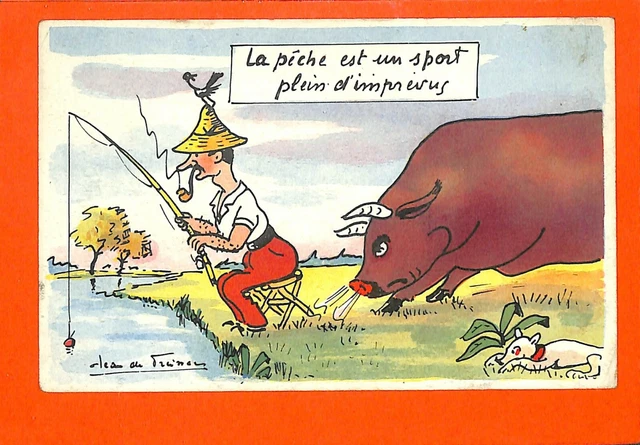 Humour / Cpsm " Peche A La Ligne "  Jean De Preissac  Illustrateur