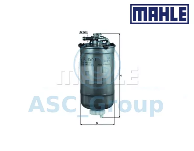 Genuine MAHLE Replacement Engine In-Line Fuel Filter KL 157/1D