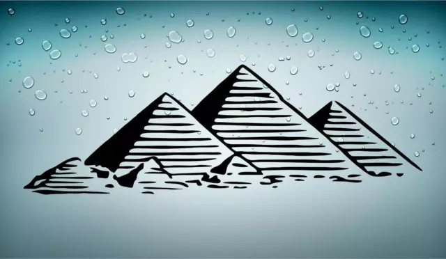 Pegatina autoadhesiva egipto antiguo antigua egipcio pirámide giza kheops negro