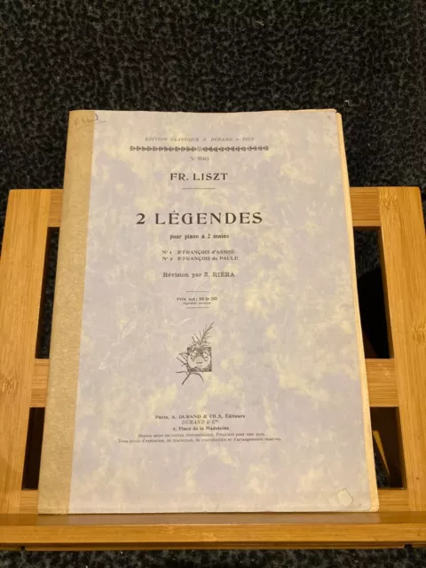 Franz Liszt Deux légendes pour piano rev. S. Riéra partition éditions Durand