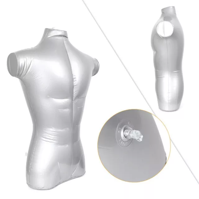 Silver Inflatable Mannequin Perfect for Travel and Trade Show Displays