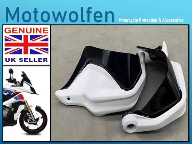 For BMW R1250GS GSA R1200GS GSA - WHITE HANDGUARDS & DARK EXTENSIONS 2014 - 2024