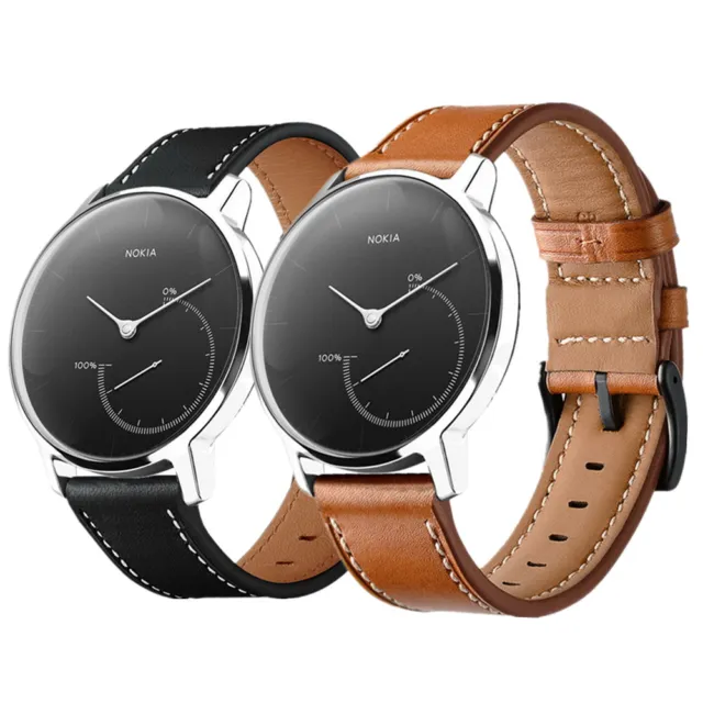 Classic Leather Watch Band For Nokia Withings Steel HR Activite Wristwatch Strap