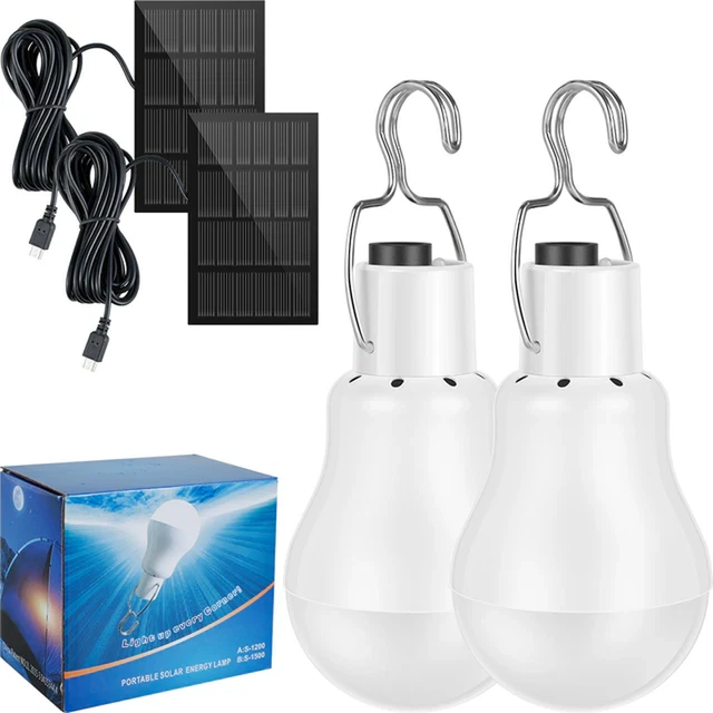LED Solar Light Lamp Outdoor Bulb Waterproof Hanging Garden Portable Camping