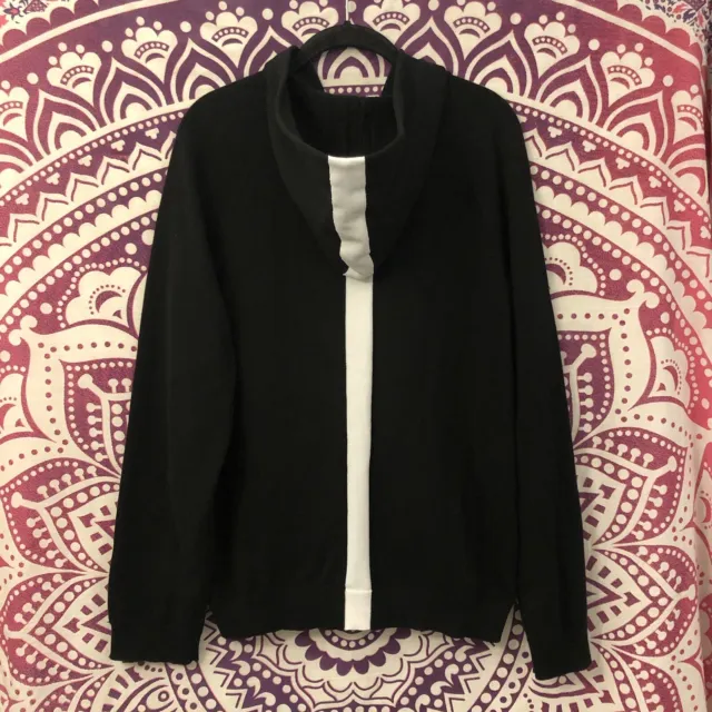 T by Alexander Wang Designer Fashion Cotton Full Zip Hoodie Black Jacket Medium