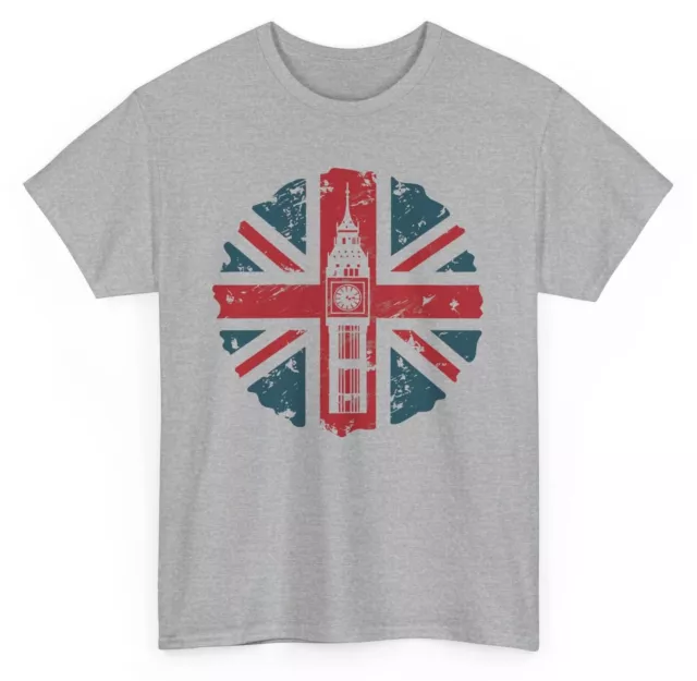 London Big Ben UK Flag T-shirt - Union Jack Novelty British Graphic Tee