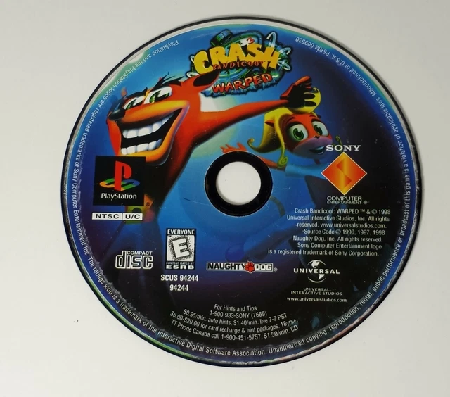 CRASH BANDICOOT 3 Warped (PlayStation 1, 1998) nur PS1 Game Disc EUR 8