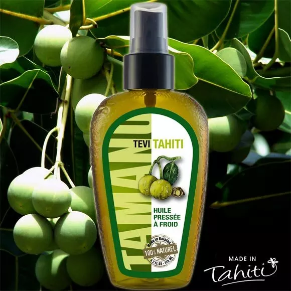 HUILE VIERGE DE TAMANU TAHITI 125ML SPRAY TEVI RAIATEA (Calophyllum Inophyllum)