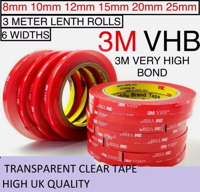 CLEAR Double Sided Sticky Pads, 3M VHB 4910 Strong Heavy Duty
