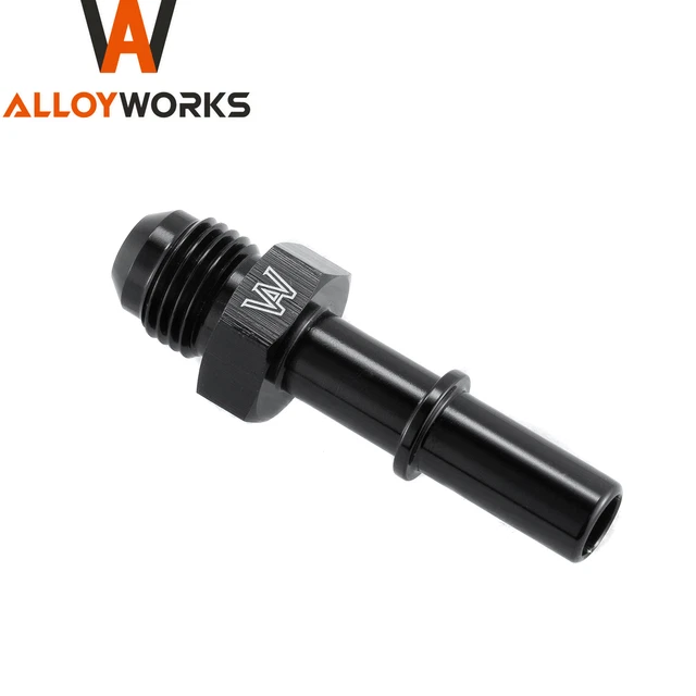 1PCS Quick Connect -6AN AN6 Fuel Adapter Fitting to 3/8" Male GM LS Black