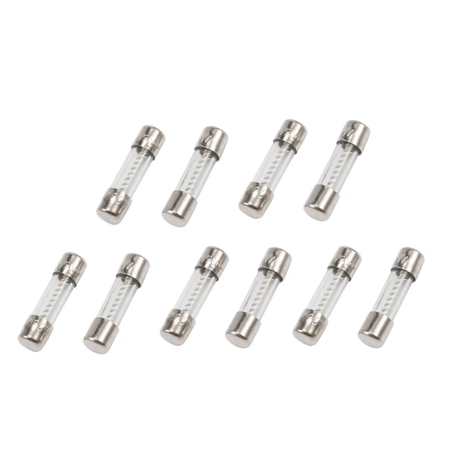 10 Pcs 250V 10Amp Action Lente Temps Retard Verre Fusibles Tubes 5mm x 20mm