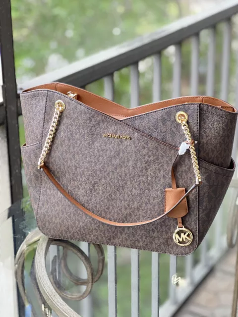 Michael Kors Women Ladies Shoulder Tote Chain Handbag Purse Satchel Bag Brown MK