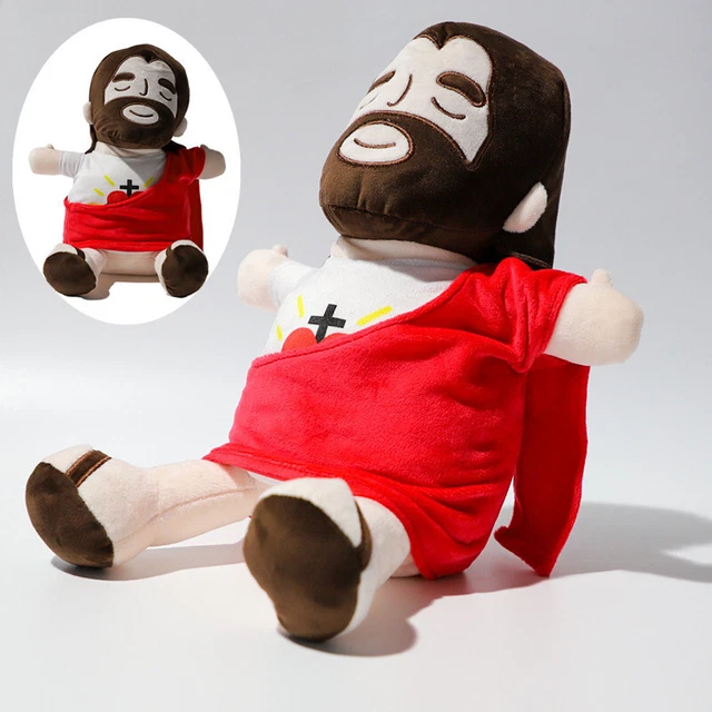 Jesus Plüschfigur 32 Cm – Kuschelige Puppe Aus PP-Baumwolle Mit Kreuzanhänger