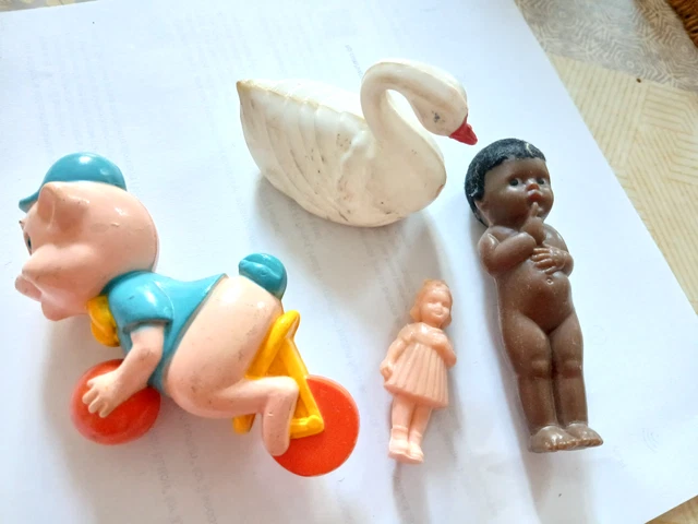 JOUETS ANCIENS - 3 PETITS POISSONS CELLULOID - SIC/SNF FRANCE - 9,5 à 10,5 cm EUR 40,00 - FR