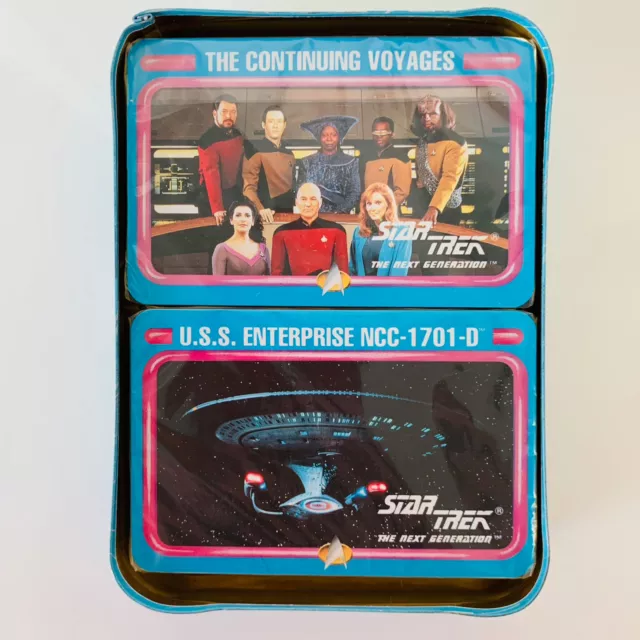 Vintage Star Trek Next Generation Playing Cards in Tin Box by Enesco 1992 SEALED