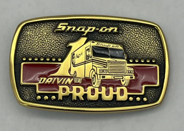 Snap-on Drivin Proud Belt Buckle Limited Edition 1989 Solid Brass USA