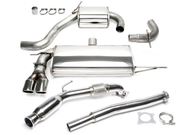 Set aggiornamento impianto di scarico 2x80 mm bordato + downpipe con Sport-Kat VW Golf V VI
