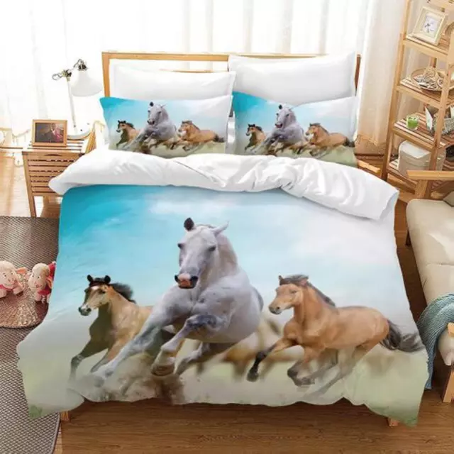Galloping Horses Voyage Quilt Duvet Cover Set King Pillowcase California King vu