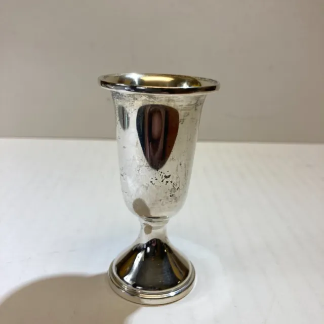 WEB Sterling Silver 28 Cordial Cup Gold Wash interior Vintage As is