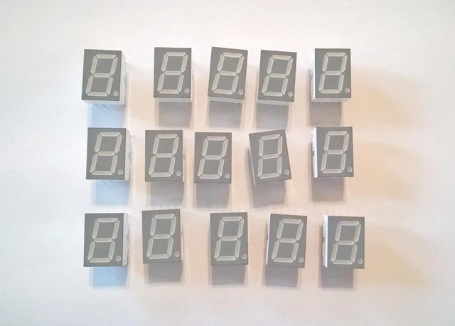 Qty 15 pcs Avago HDSP-5501-GH000 LED Display 7-Segment 1-Digit  Red T/H Mount