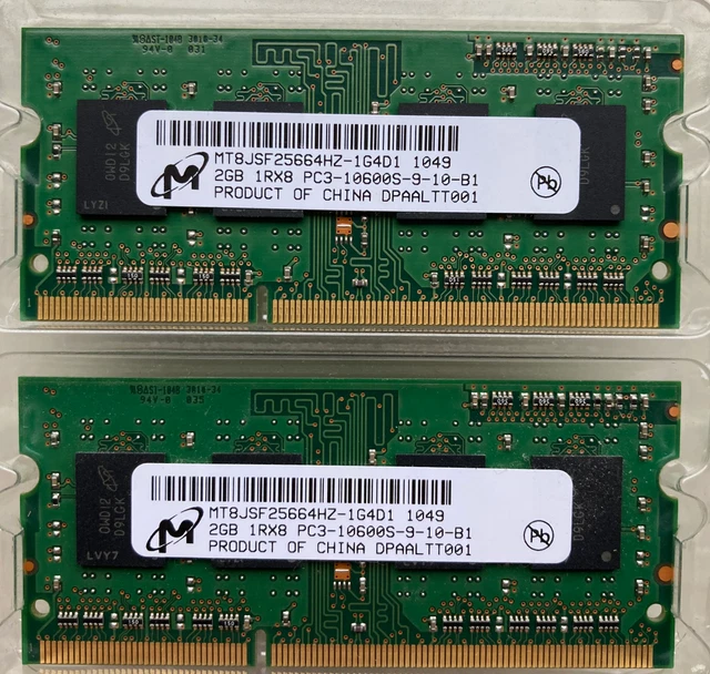 RAM MICRON MT8JSF25664HZ-1G4D1 1049 2GB 1RX8 PC3-10600S-9-10-B1 (2 ...
