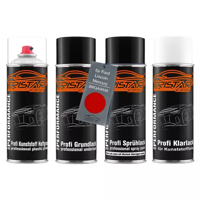 Autolack Spraydosen Set für Kunststoff für Ford Lincoln Mercury BRQAWHA Race Red