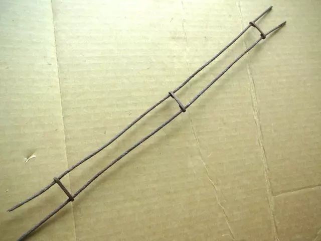 Curtis Barbless Parallel Ladder Wire Cable & Metal Clips  - Antique Barbed Wire