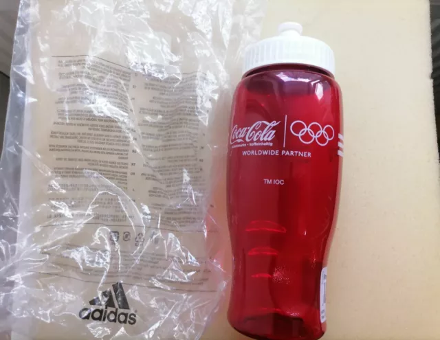 Coca Cola, Adidas, Olympia Trinkflasche, rot - 0,75l, Neu, Unbenutzt, OVP !