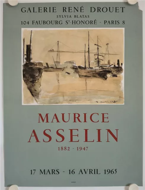 Affiche MAURICE ASSELIN 1965 Exposition Galerie Drouot