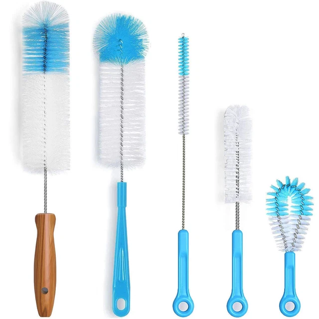 Bottle Brush Cleaner 5 Pack, Long Water Bottle and Straw Cleaning Brush, Kitc...