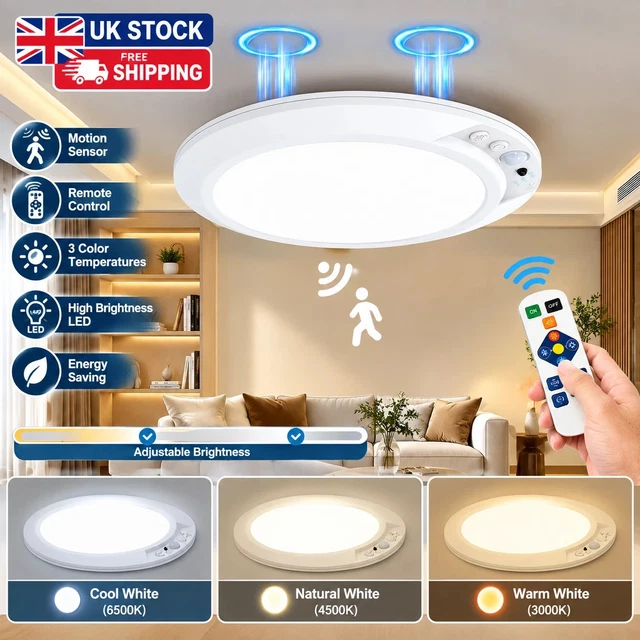 LED MOTION SENSOR Light Rechargeable Wireless Magnetic Ceiling/Wall ...