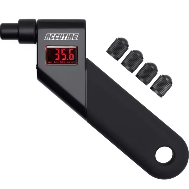 Accutire Digital Tire Pressure Gauge MS-4021B Large LCD Display Heavy Duty Black