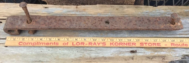 Primitive Antique Barn Door Strap Hand Forged Salvaged 3