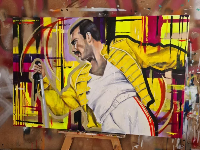 Freddie Mercury Königin Bild Leinwand Kunst Originalgemälde