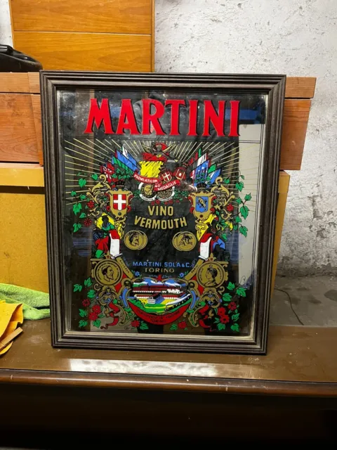 Quadro Specchio Vintage Martini Vino Vermouth Vintage Grande