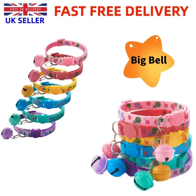 Big Bell Quick Release Breakaway Adjustable Kitten Cat Collar Small Puppy Cute