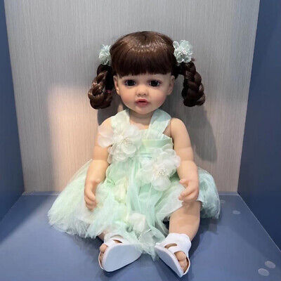 NPK 55cm Full Body Silicone Vinyl Realistic Baby Doll Reborn Toddler Dolls Girls