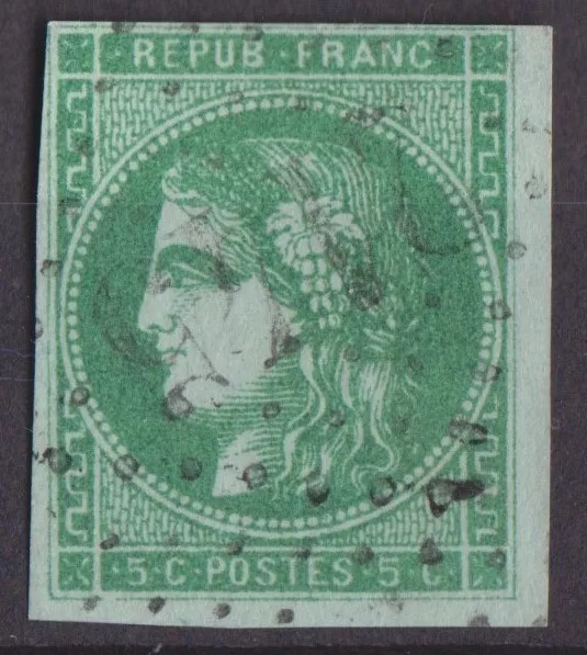 Timbre France Ceres Bordeaux N 42 B Nuance Vert