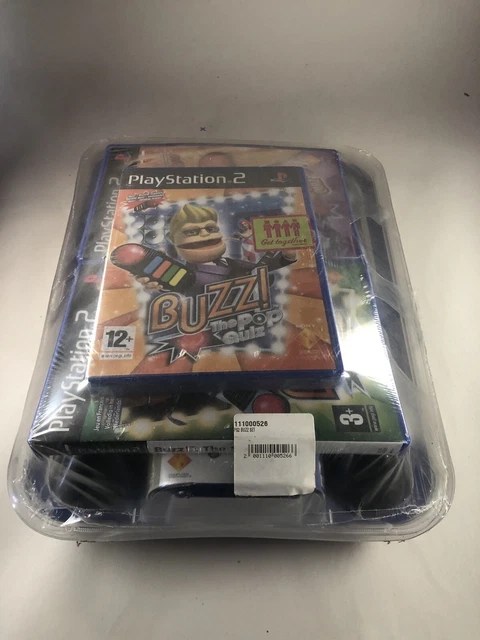 BUZZ! LE QUIZ MUSICAL + LOT DE 4 MANETTES BUZZ - PS2 - JEU FR - SUPLICE
