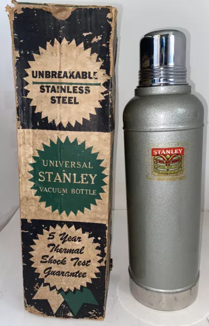 Vintage Stanley Super Vac Stainless Steel Lined Thermos USA N945 10 (c)Red  Label