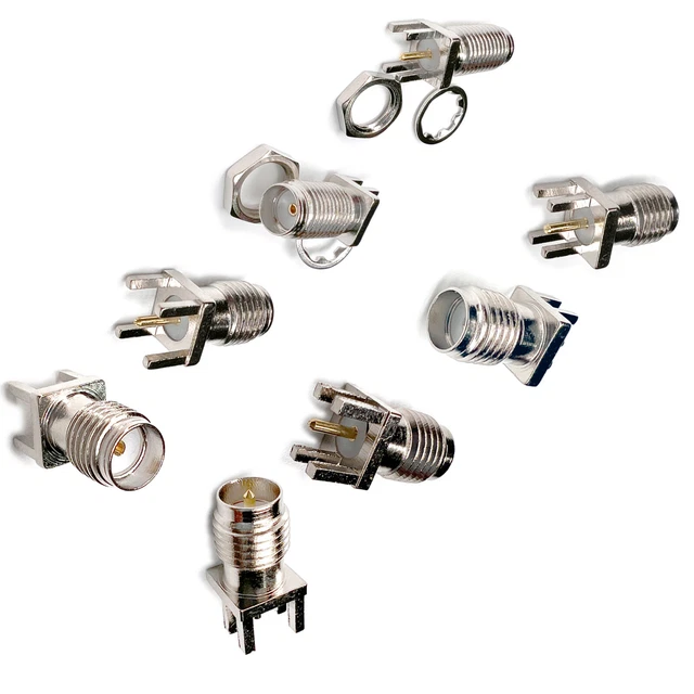 SMA RP-SMA Female Jack Plug PCB Edge 4 Pins Connector RF Coax Coaxial Adapter GL