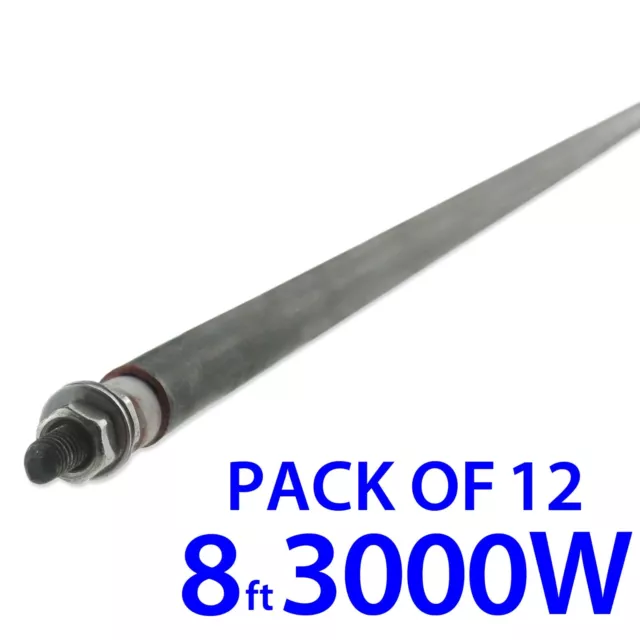 BULK PACK OF 12 x 96" LONG 3000W 3kw DRY OR WET ROD HEATING ELEMENTS 220-240V