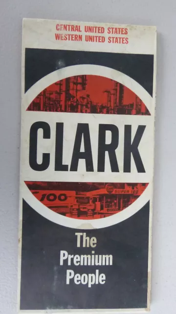1965 Central & Western United States  road  map Clark  oil gas