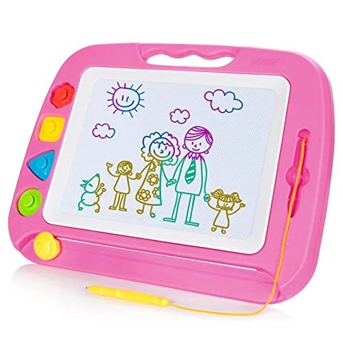 Ardoise Magnétique Enfant – Tableau à Dessin Rouge, Sans Encre Ni Papier, éducatif Et Portable