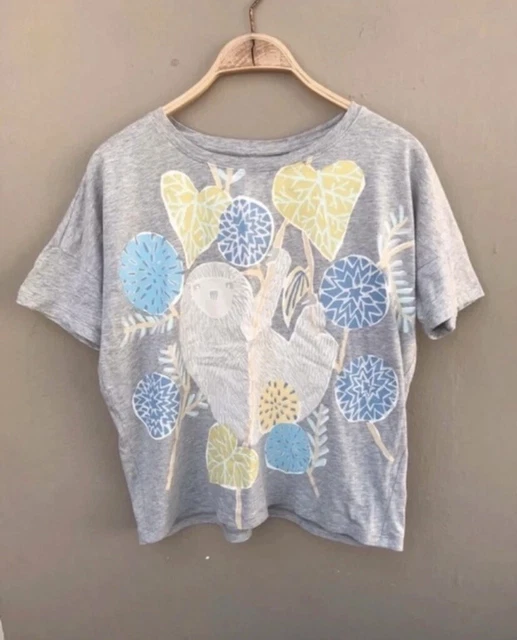 Damen Oversized T-Shirt mit Print von Uniqlo, Grau, Größe S