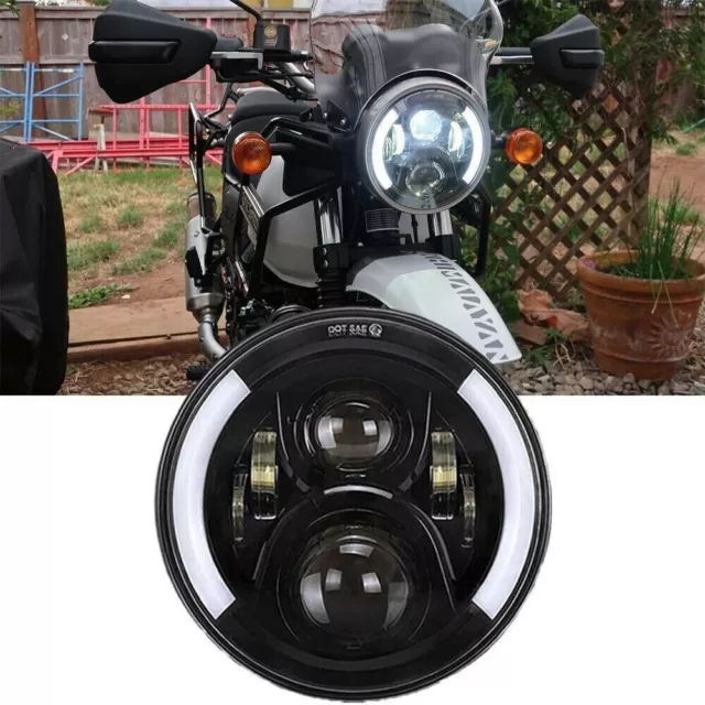 7" Pulgadas Moto LED Proyector Faro Para Real Enfield Himalaya 2018 2019