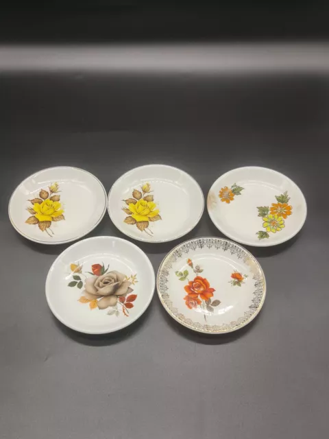 Wood & Sons Small Plates Collectors Plates Dish Floral Pattern Set Of 5 Vintage