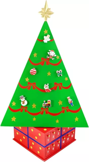Large Magnetic Countdown to Christmas Tree Advent Calendar with Magnets 21 Inch