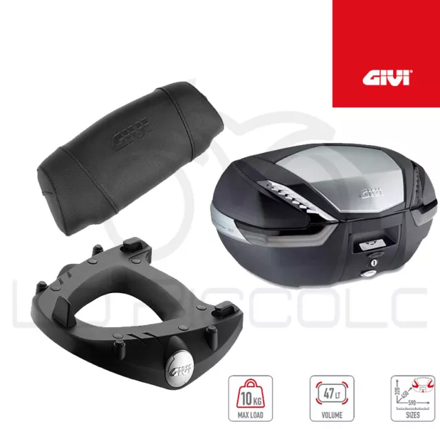 GIVI Valise V47 V47NT + Plaque Yamaha X-Max 400 2018